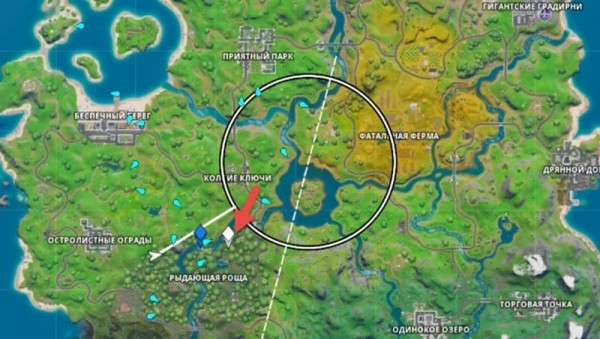 Где находится буква T в Fortnite 2?
